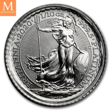 2020 Storbritannia 1/10 oz Platina Britannia BU Med kapsel