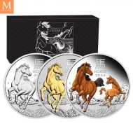 2019 Australia 2 oz Sølv Double Dragon high relief 9999 proof med skrin og ekthetsbevis