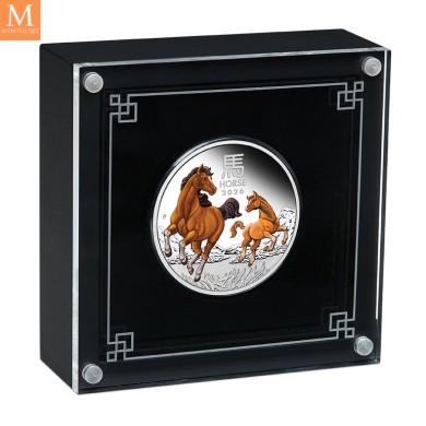 2026 Australia Lunar Serie III Year of the Horse 1oz sølv farget mynt kvalitet proof
