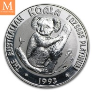 1989 Australia 1 oz platina Koala BU M/Kapsel