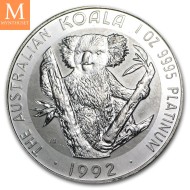 1992 Australia 1 oz platina Koala BU M/Kapsel