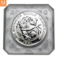 1991 Australia 1 oz platina Koala BU M/Kapsel