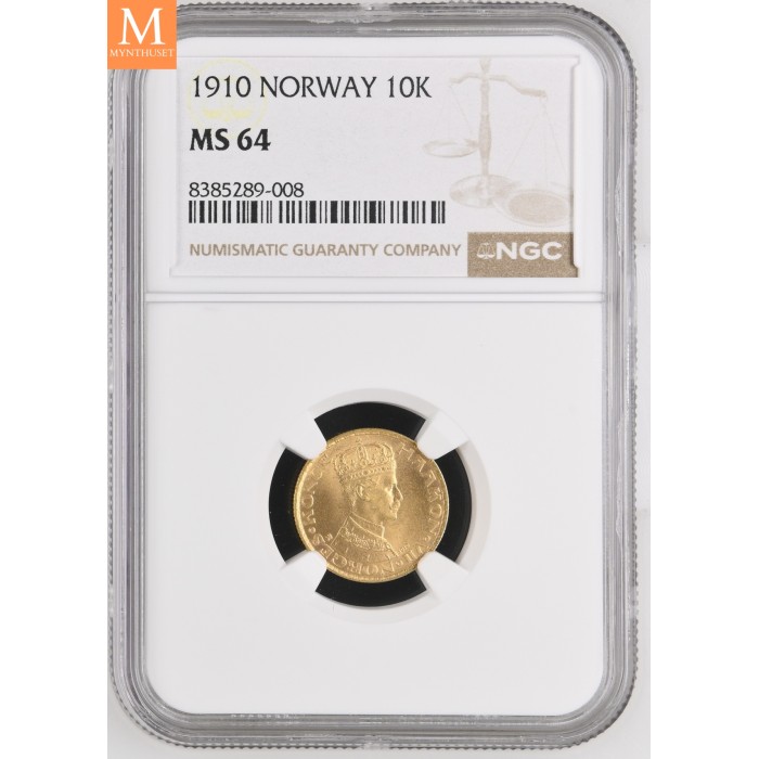 10 kroner 1910 kvalitet 0/01, NGC MS64
