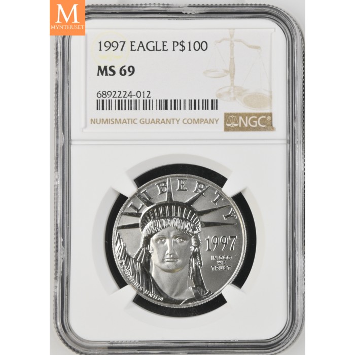 1997USA 1 oz platina Eagle BU, NGC MS69