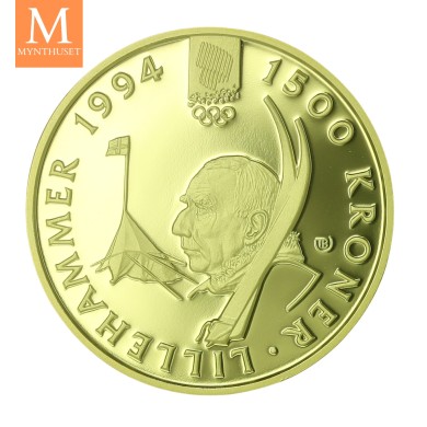 1993 OL Lillehammer 1/2 oz gullmynt NR4 Polarekspidisjonen i kvalitet Proof