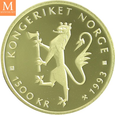 1993 Sykkel VM 1/2 oz gullmynt i kvalitet Proof