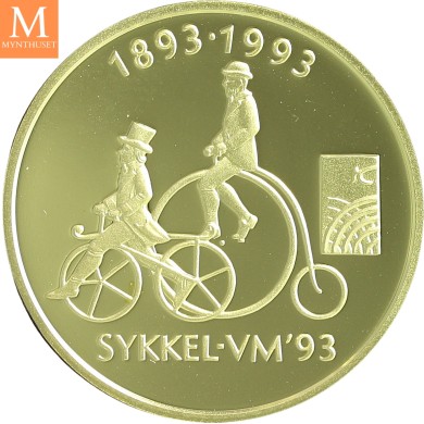 1993 Sykkel VM 1/2 oz gullmynt i kvalitet Proof