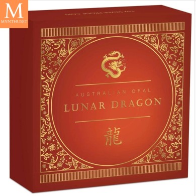 2024 Australia 1 oz Sølv Opal Lunar Dragon kvalitet Proof