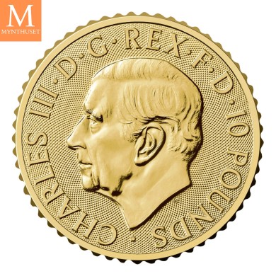 2025 Storbritannia Charles III 1/10 oz Gull Britannia BU I Kapsel