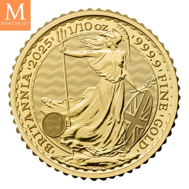 2025 Storbritannia Charles III 1/10 oz Gull Britannia BU I Kapsel