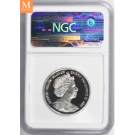 2014 British Virgin Islands 125 dollar 1 oz 999,5 Platina Kennedy Proof Ultra High Relief med skrin og coa