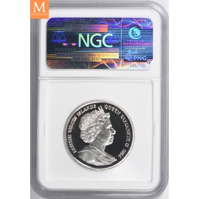 2014 British Virgin Islands 125 dollar 1 oz 999,5 Platina Kennedy Proof Ultra High Relief med skrin og coa