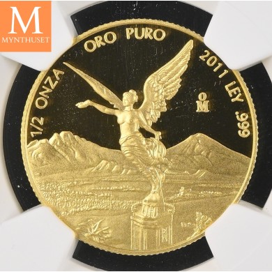 2011 Mexico LIBERTAD 1/2 OZ GULL KVALITET 0, NGC PF69