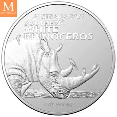 2023 Australia 1 oz sølv mynt Australia Zoo Rhino kvalitet BU