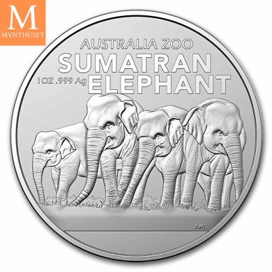 2022 Australia 1 oz sølv mynt Australia Zoo Elephant kvalitet BU