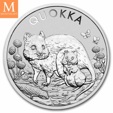 2021 Australia 1 oz Sølv Quokka BU Med Kapsel