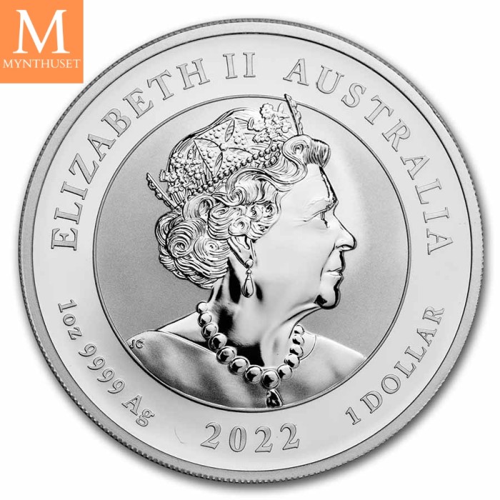 2022 Australia 1 oz Sølv Quokka BU Med Kapsel