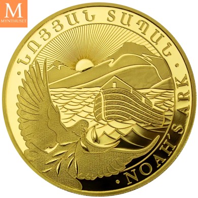 2024 Armenia 50000 Dram Noahs Ark 1 oz fint gull i forseglet kapsel med unikt nummer