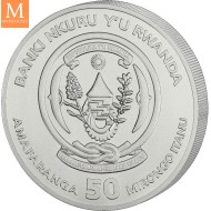 2026 Rwanda Africa Ounce Hyena 50 AMAFRANGA 1 Oz Sølv i kvalitet BU