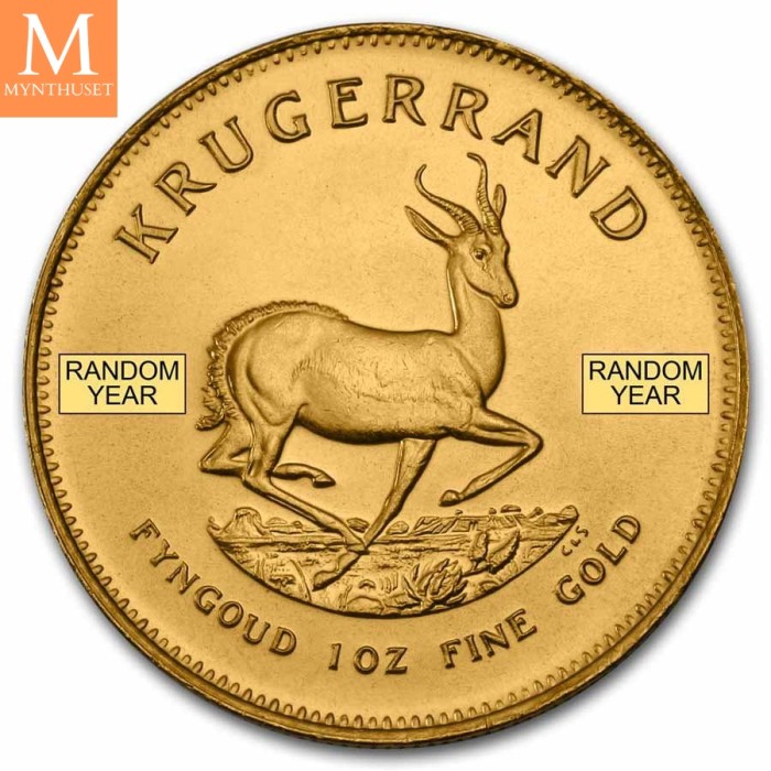 XXXX Sør Afrika 1 oz Gull Krugerrand BU - 0/01 M/Kapsel