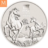 2026 Australia 1 oz SØLV Lunar S3 Year of the Horse BU M/Kapsel