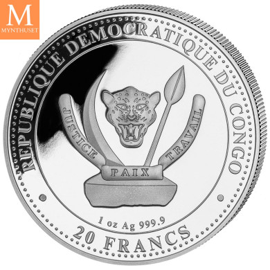 2023 KONGO Titanoboa 1 OZ SØLV PREHISTORIC LIFE BU I KAPSEL