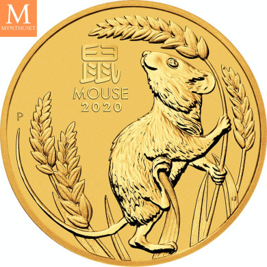 2020 Australia 2 oz Gull Lunar S3 Year of the Mouse BU M/Kapsel