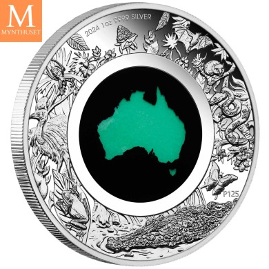 2024 Australia 1 oz Sølv Opal serien Great Southern Land Chrysoprase kvalitet Proof