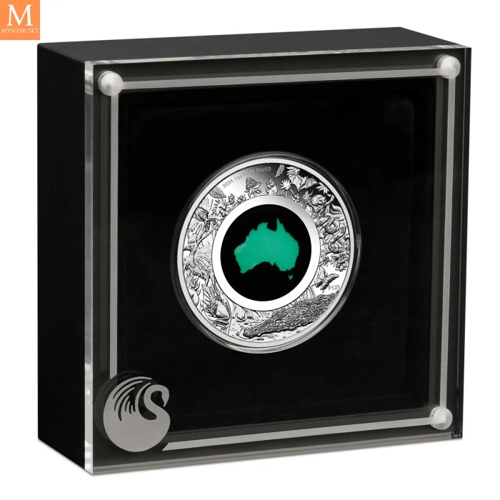 2024 Australia 1 oz Sølv Opal serien Great Southern Land Chrysoprase kvalitet Proof