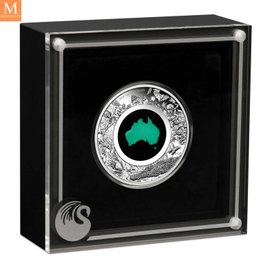 2024 Australia 1 oz Sølv Opal serien Great Southern Land Chrysoprase kvalitet Proof