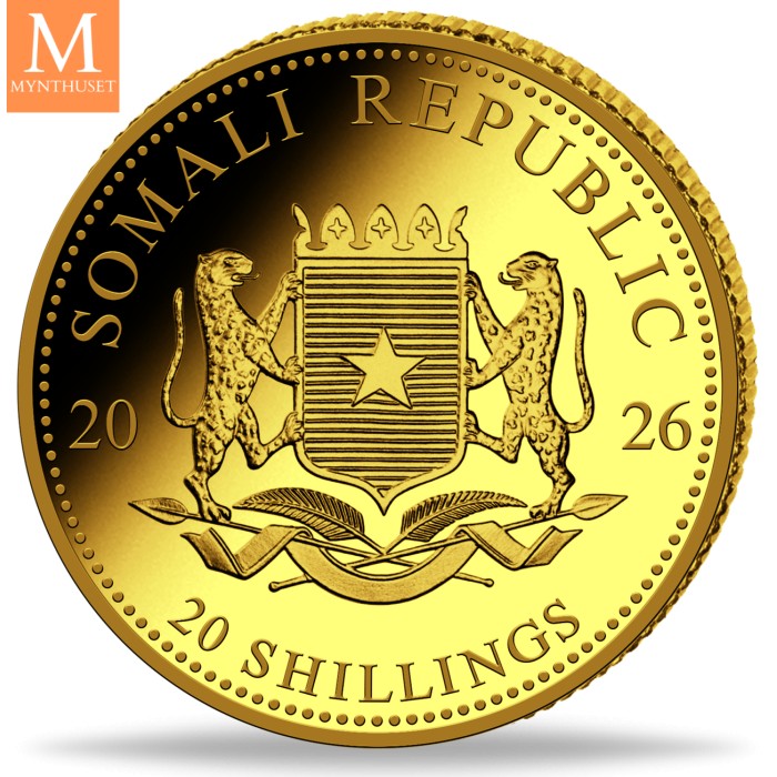 2026 Somalia 0,5 gram Gull African Elephant BU i kapsel