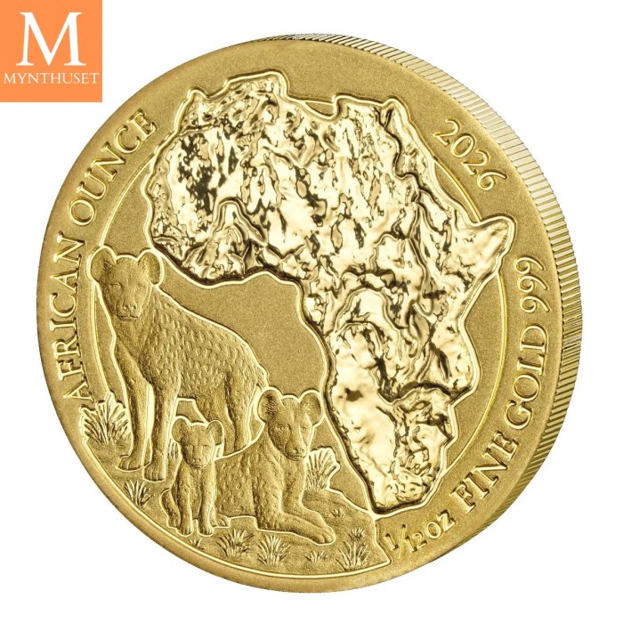 2026 Rwanda African Ounce Hyena 1/12 OZ  100 AMAFRANGA kvalitet BU