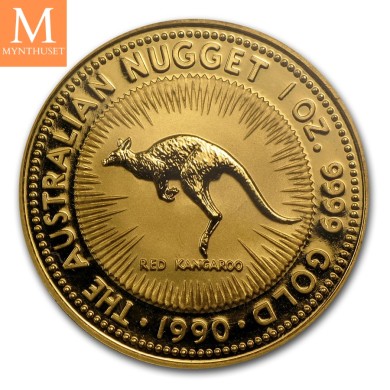 1990 Australia 1oz Gull Kangaroo BU M/Kapsel