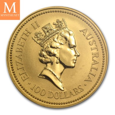 1990 Australia 1oz Gull Kangaroo BU M/Kapsel