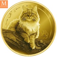2025 Fiji CATS 5 dollar 1/2 OZ  GULL BU I KAPSEL og forseglet plast