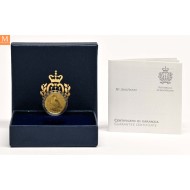 2025 San Marino Vandre falk 10 Euro 1/10 OZ  GULL BU I KAPSEL med originalt skrin