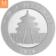 2026 Kina 10 Yuan Panda kvalitet BU i kapsel 30 gram 999 sølv