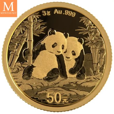 2026 Kina 3 Gram Gull Panda BU forseglet