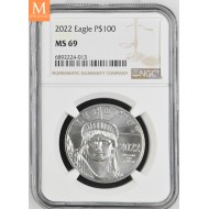 2022 USA 1 oz platina Eagle BU, NGC MS69