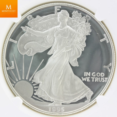 MEGET Attraktiv. Silver Eagle 1995 W PF69 