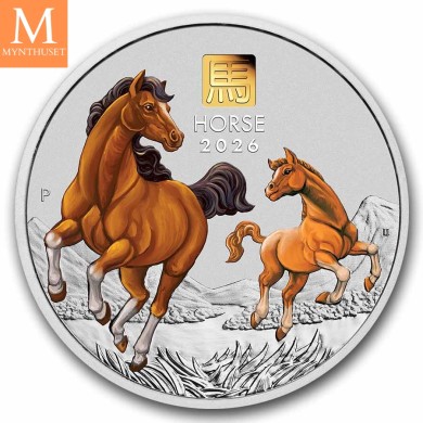 2026 Australia YEAR OF THE  HORSE 30 DOLLAR 1 KILO  LUNAR III MED GULL "PRIVY MARK" KVALITET BU