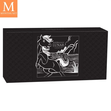 Australia 2026 3,5 oz Sølv Lunar Serie 3 Year of the Tiger Proof Three-Coin Set M/Etui & COA