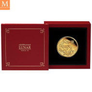 2024 Australia 1 oz Gull Lunar S3 Year of the Dragon Proof med Etui & COA