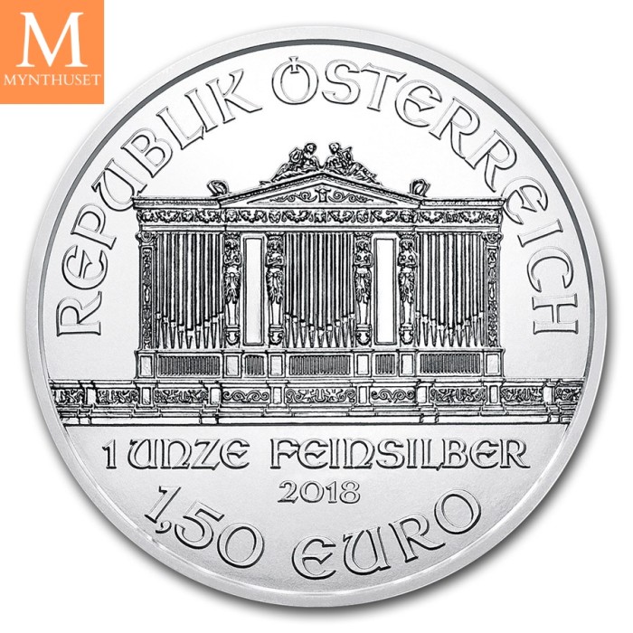 2018 Østerrike 1 OZ Sølv Philharmoniker BU i RULL forseglet (20oz)