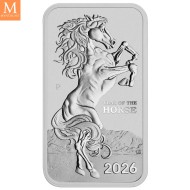 2026 Australia 1 oz Sølv Lunar S3 Year of the horse Gullforgylt i Kapsel, ekthetsbevis og skrin
