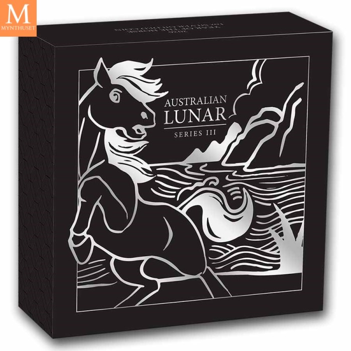 2026 Australia 1 oz Sølv Lunar S3 Year of the Horse Proof high Relief i Kapsel, ekthetsbevis og skrin