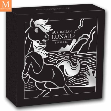 2026 Australia 1 oz Sølv Lunar S3 Year of the Horse Proof high Relief i Kapsel, ekthetsbevis og skrin