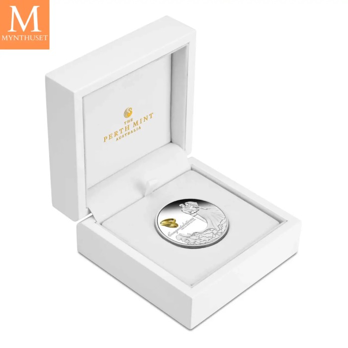 2025 WEDDING 1 OZ 1 SØLV PROOF FARGE MED SKRIN OG EKTHETSBEVIS