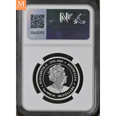 2024 Australia YEAR OF THE DRAGON 100 Dollar 1 OZ PLATINA  LUNAR SERIE 3  Kvalitet Proof OPPLAG KUN 188 NGC PF70 SJELDEN!