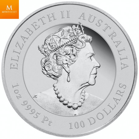 Australia "YEAR OF THE TIGER" 2022 100 $ 1 OZ PLATINUM  LUNAR SERIE 3  Kvalitet Proof OPPLAG KUN 188